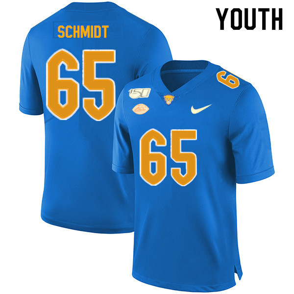 2019 Youth #65 Joe Schmidt Pitt Panthers College Football Jerseys Sale-Royal